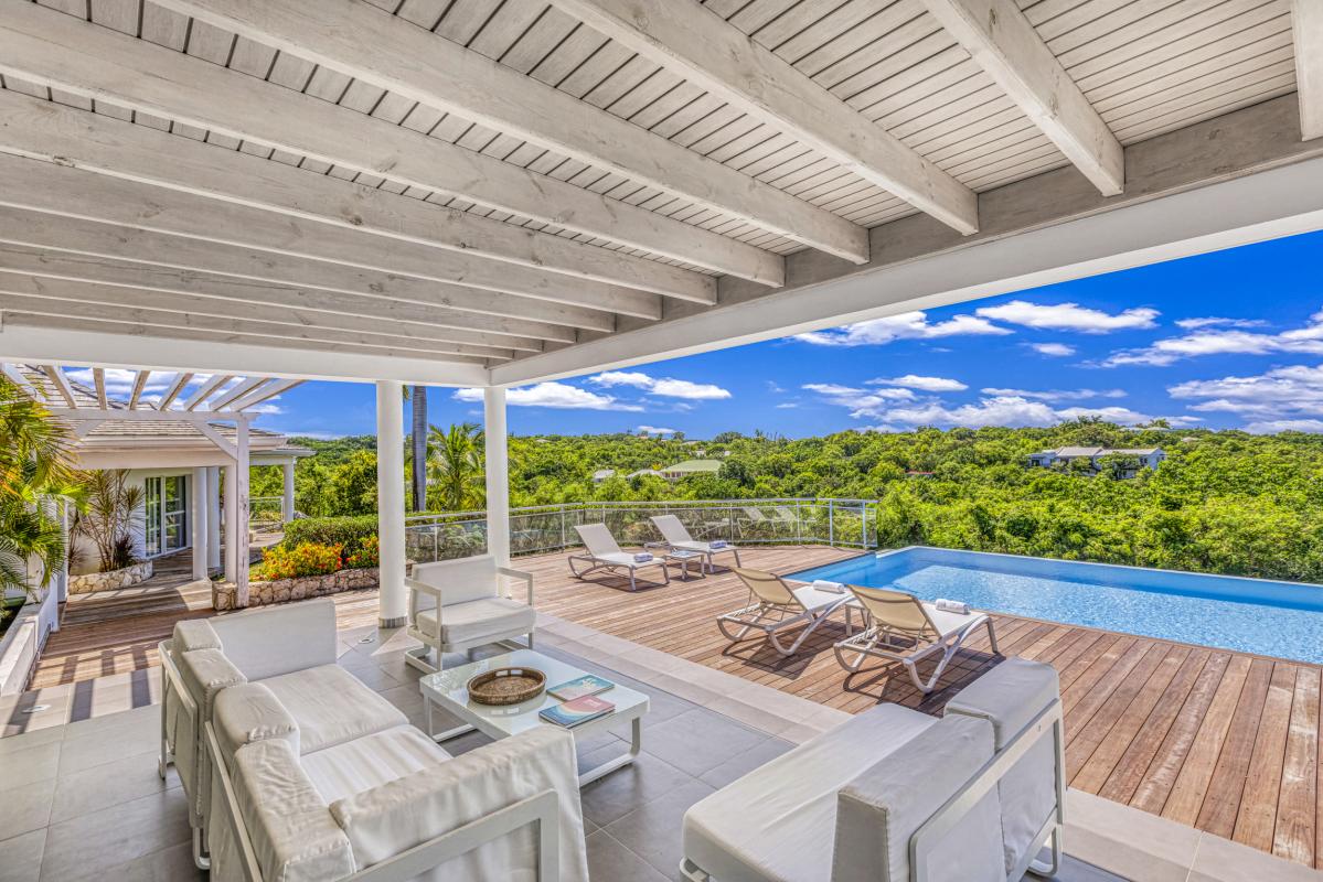 13.Location villa No Limit vue mer Saint Martin les Terres Basses - Terrasse